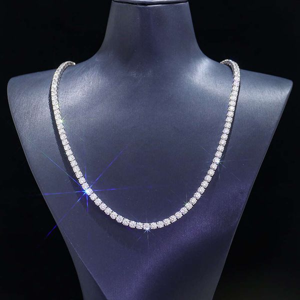 Pass Tester Hip Hop Jewelry 2Mm 3Mm 4Mm 5Mm VVS Moissanite Diamond Sier Iced Out Tennis Chain Necklace