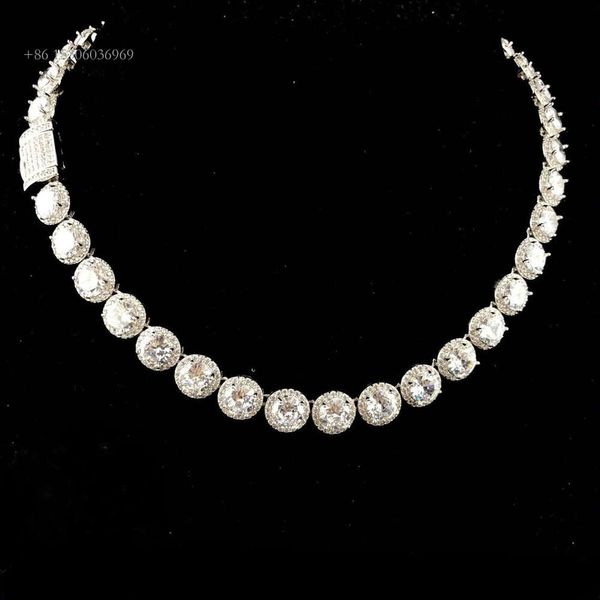Master Rocks Jewelry Sterling Sier Iced Out 8Mm VVS Moissanite Tennis Chain Necklace