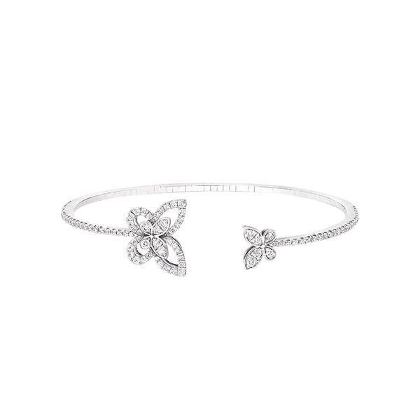 Double Butterfly Tennis Bracelet - Elegant Silver Jewelry for Women, CZ Stones, Adjustable Length.