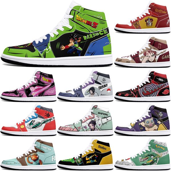 DIY classics new customized basketball shoes 1s sports outdoor for men women antiskid anime Versatile figure sneakers 36-48 459443