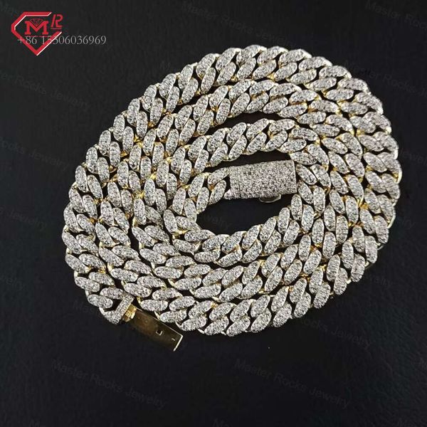 Custom Hiphop Miami Pass Diamond Tester Sterling Sier 14Mm Moissanite Cuban Link Chain
