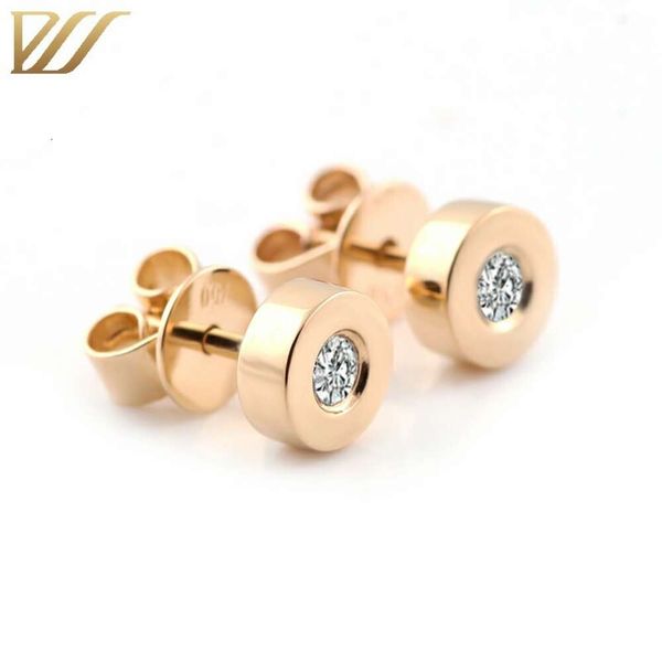Top Seller 14K Yellow Gold Post 5Cm Big Circle Moissanite Crystal Diamond Bling Rhinestone Hoop Earrings