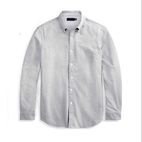 Men's Casual Shirts Mens Blouse Tops t Shirts Top Quality Designer Embroidery Long Sleeve Oxford Spun Cotton Shirts Solid Color Slim Casual Business Clothing
