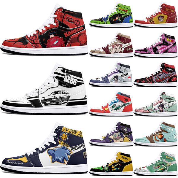 DIY classics customized basketball shoes 1s sports outdoor for men women antiskid anime fashion Versatile figure sneakers 36-48 520919