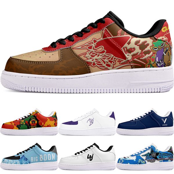 DIY shoes fashionable autumn mens Leisure shoes one for fashion men women casualplatform sneakers Classic cartoon graffiti trainers comfortable sports 17644