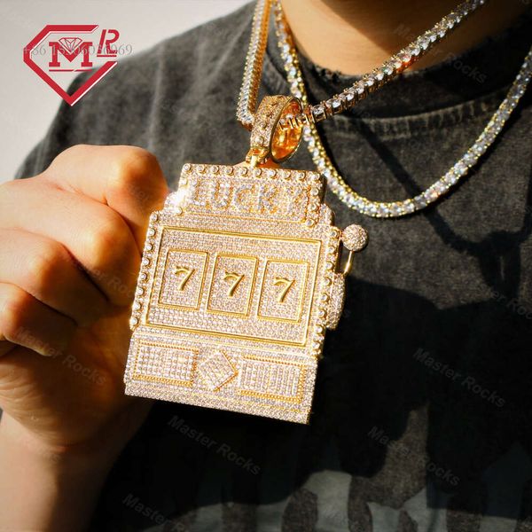 Hiphop Sterling Sier Letters Vvs Diamond Iced Out Necklace Men Custom Moissanite Pendant
