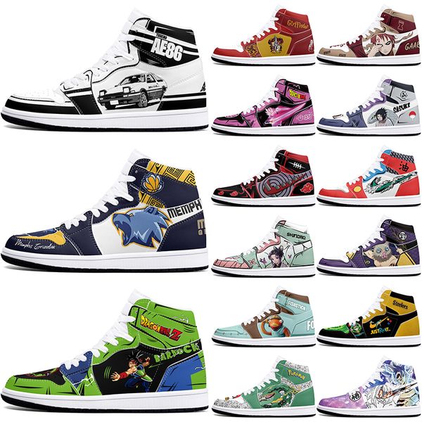 DIY classics customized basketball shoes 1s sports outdoor for men women antiskid anime fashion Versatile figure sneakers 36-48 502014