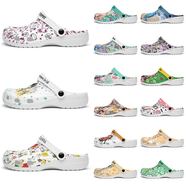 Customized beautiful and comfortable fashionable Glossy Diy shoes for men and women's indoor slippers 39-101906