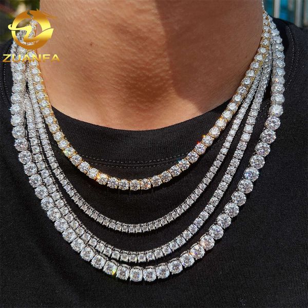 Wholesale Price Fine Jewelry Diamond Necklace 2Mm 3Mm 4Mm 5Mm Sterling Sier GRA D Color Vvs Moissanite Tennis Chain