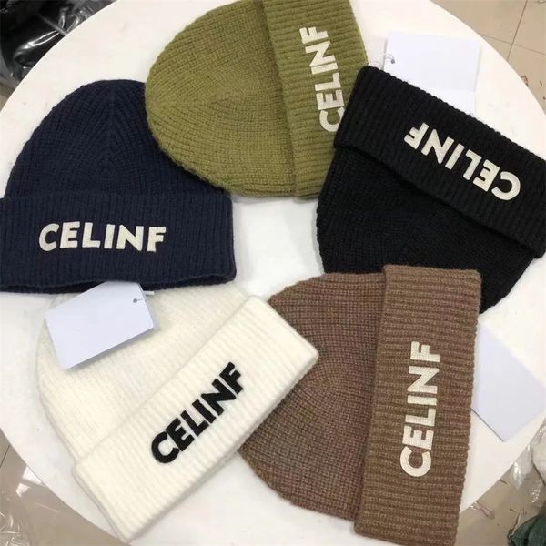 Big Hat Bonnet CELINF Knitted Beanie Autumn/winter Brand Designer Beanie/skull Caps Stacked Hat /skull
