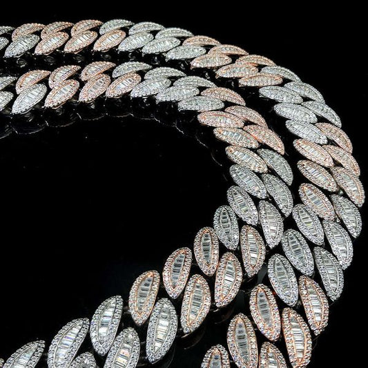 Sier/14K Gold 6Mm/12Mm/13Mm VVS D Color Hand Set Iced Moissanite Prong Hip Hop Cuban Link Chain Custom Necklace