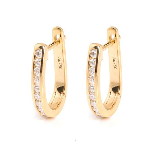 Jewelry 14K Real Hoop Diamond VVS Moissanite Fashion Gold Stud Earrings