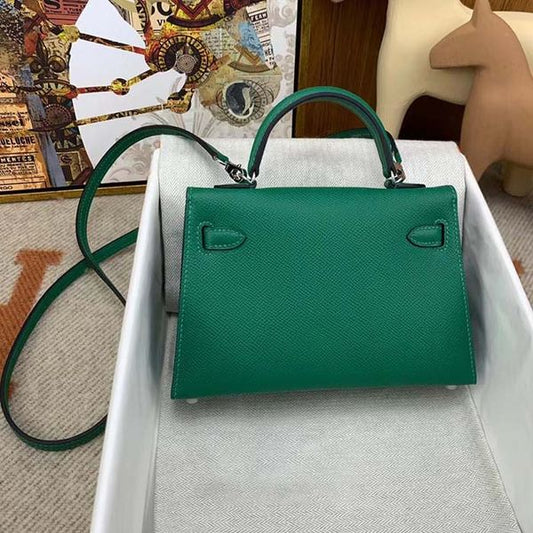 Top Quality Designer Women Purse Genuine Leather Handbags Totes Mini Messenger Bag Silver Gold Hardware Flat Handle Luxury Portable