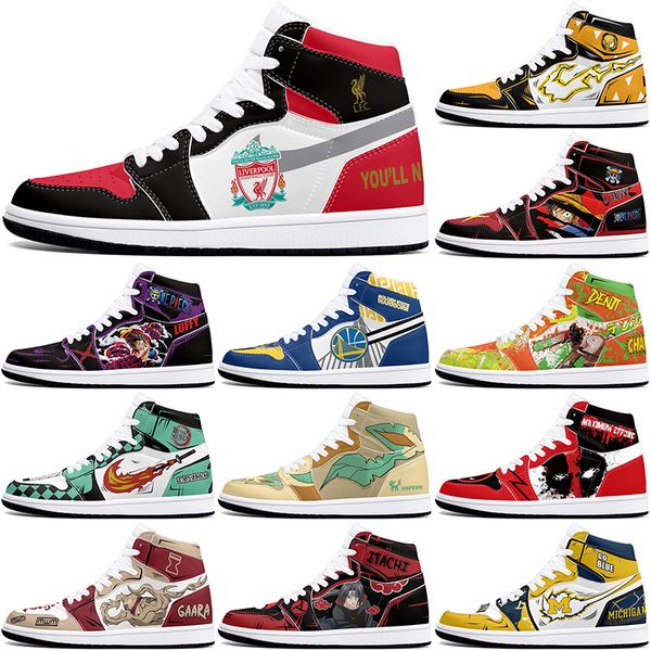 DIY classics customized shoes sports basketball shoes 1s men women antiskid anime Versatile fashionable figure sneakers 36-48 446414