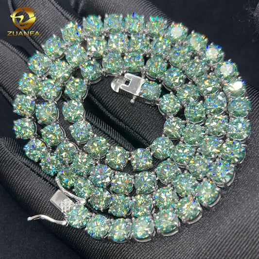 Green Moissnaite Tennis Chain Fine Sterling Sier Women Bracelets &Necklace Custom Moissanite Jewelry