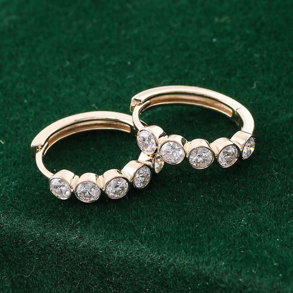 Fine Jewelry 10K/14K/ Gold Lab Grown Diamonds 3Mm Def-Vvs/Vs Hpht Diamond Hoop Earrings
