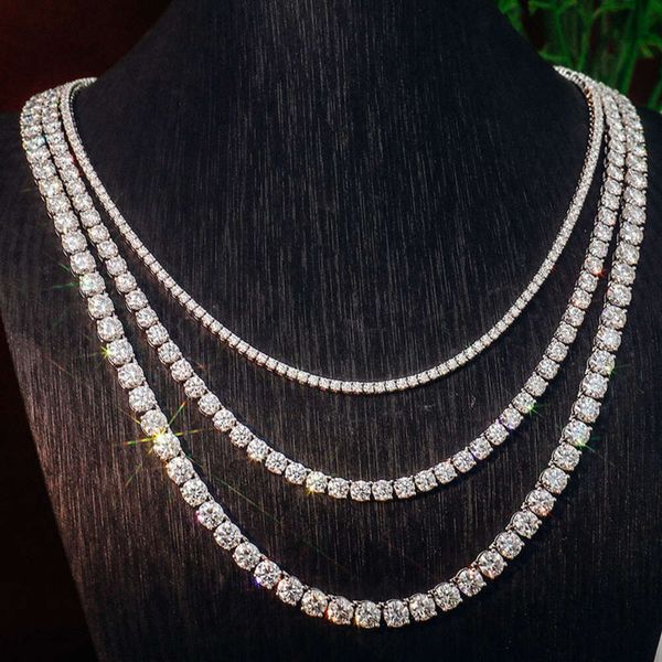 Sparkling 2Mm Moissanite Tennis Chain Necklace: Dazzling Elegance In Sterling Sier