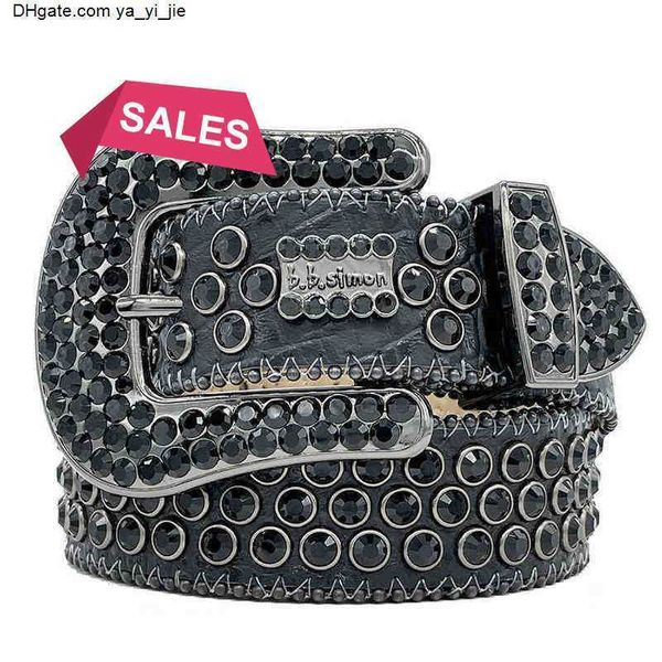2Belt 2022 Designer Bb Simon Belts for Men Women Shiny diamond belt white cintura uomo boosluxurygg