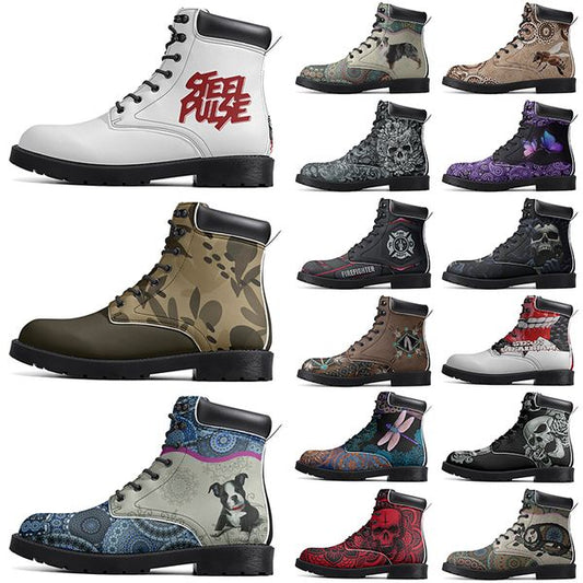 Diy Fashionable Versatile Outdoor Boots Non-slip Winter Comfortable Casual Customized Elevated Classsic Light baby pink Totem Boots