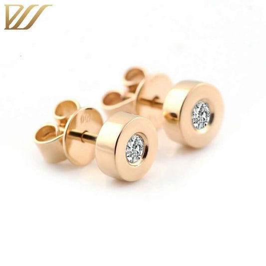 Top Seller 14K Yellow Gold Post 5Cm Big Circle Moissanite Crystal Diamond Bling Rhinestone Hoop Earrings