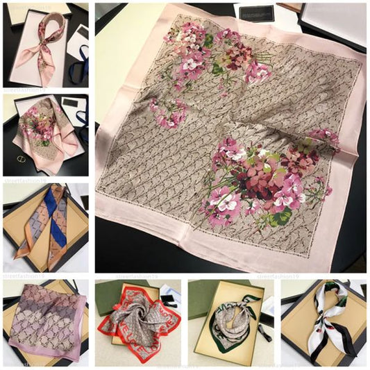 Hijab Echarpe Scarf Designer Letters Print Floral Silk Scarf Headband for Women Fashion Long Handle Bag Scarves Shoulder Tote Lage scarf designers