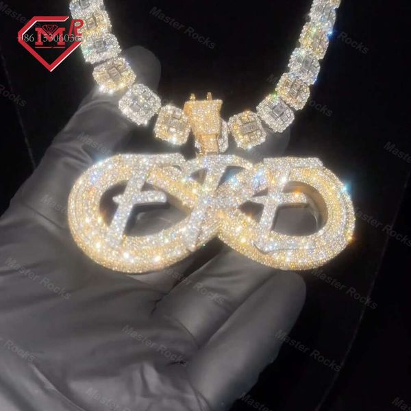 Infinity Pendant Sterling Sier Iced Out Vvs Moissanite Custom Pendant