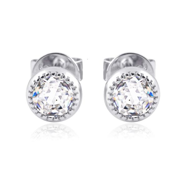 Fashion Wide 14K Gold Simple Ear Buckle Mossanite Men Filled Men Original Wholesale Sier Earrings
