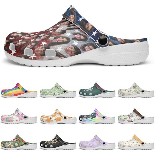 Customized Glossy beautiful lovely fashion beautiful Diy shoes for men and women's indoor slippers 100341