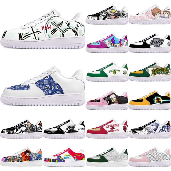 DIY shoes winter lovely fashion autumn mens Leisure shoes one for men women platform casual sneakers Classic cartoon graffiti trainers sports 208535-1