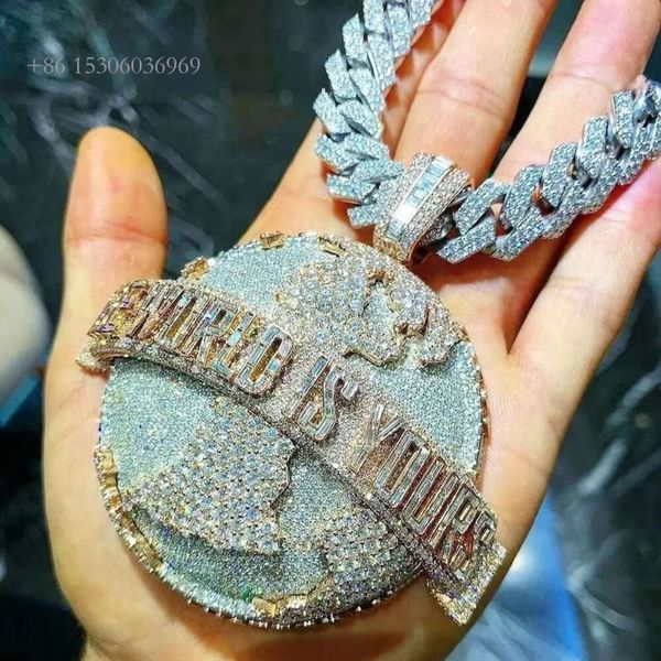 Name Hiphop Sterling Sier Buss Down Custom Moissanite Pendant