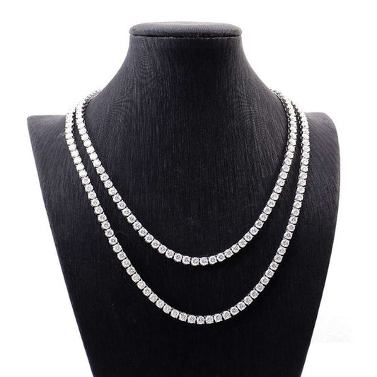 Fine Jewelry Gold Plated Custom Sier Moissanite Tennis Chain Necklace For Women And Men