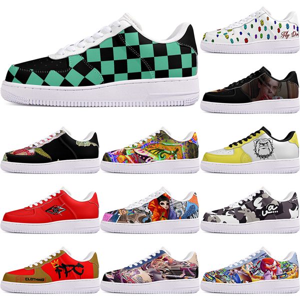 DIY shoes fashion lovely autumn mens Leisure shoes one for men women platform precious sneakers Classic cartoon graffiti trainers comfortable sports 12863